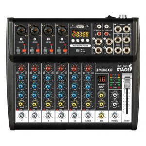 2MIX8XU Mixer 8 canales, Usb Proel