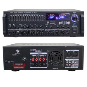 AK-780UB Amplificador Stereo (150+150W rms a 8 ohm) 2 CH 2000W con Reproductor USB/SD-BT-FM American Sound.