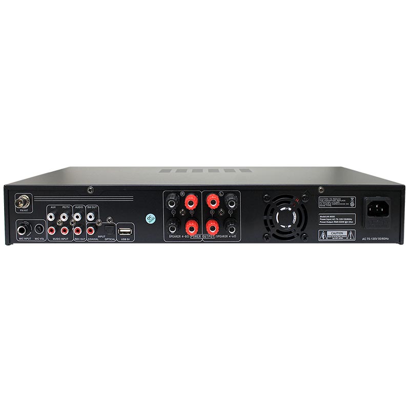 AK-8500 Amplificador Profesional 3000W Clase-D con BT-USB-FM, 300WX2 a 8 ohm; 500WX2 a 4 ohm American Sound. - Imagen 2