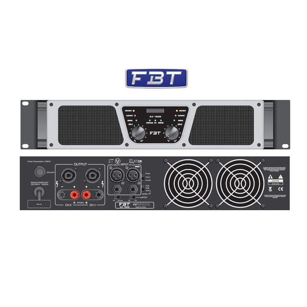 AX1200 Amplificador de Audio 2 Canales 1200W FBT.