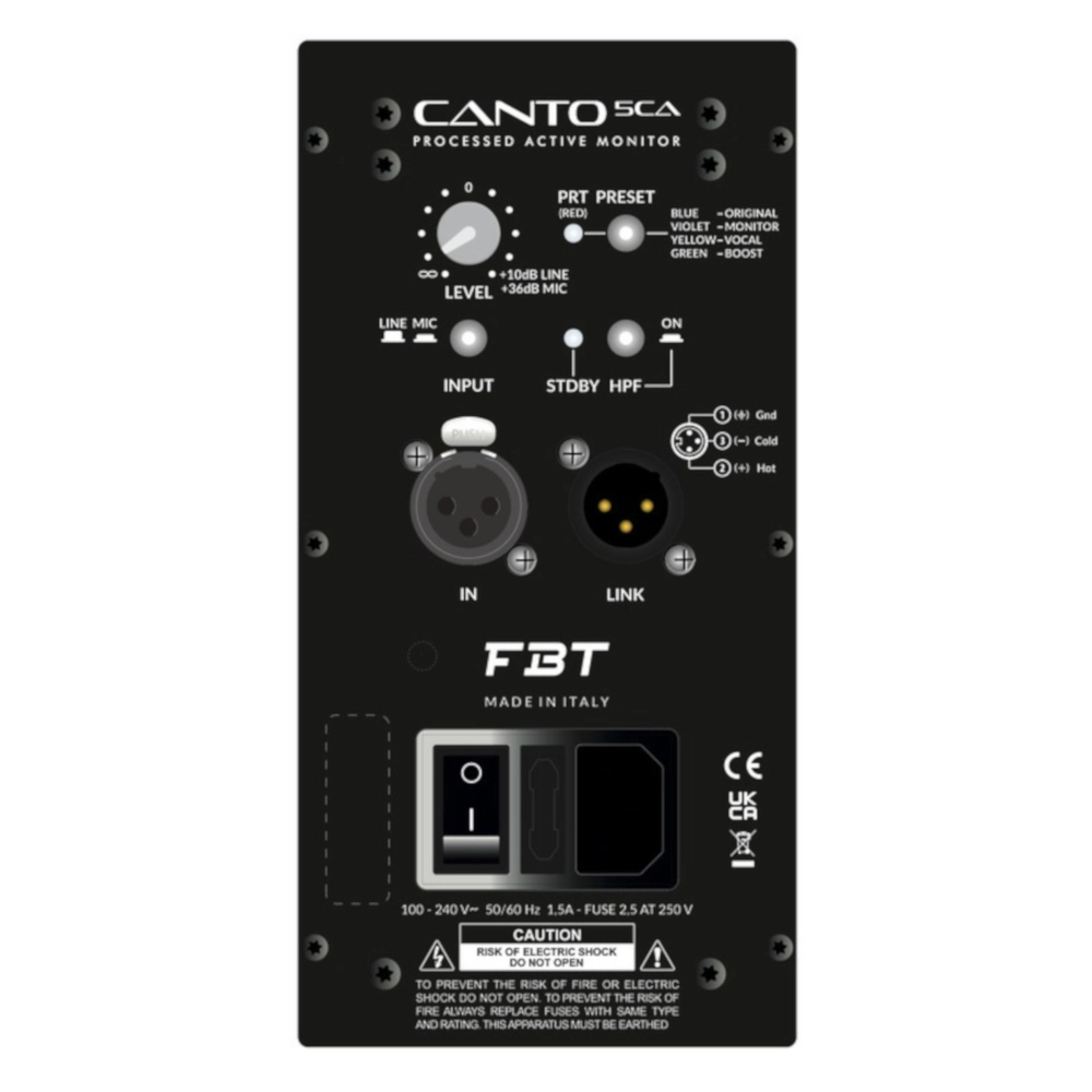 CANTO 5CA Cabina Activa Coaxial 5" - 300W RMS - SPL 117 dB - Polipropileno - DSP - FBT. - Imagen 2