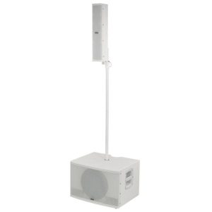 VERTUS CS1000W Array de columna 6 X 3" Neo + Subwoofer Amplificado 12" 800W + 200W RMS. SPL 125/129 dB. DSP Color Blanco FBT