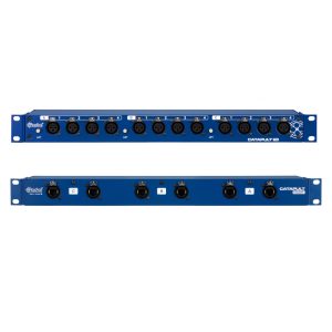 CATAPULT RACK TX Transmisor de 12 canales XLR-F balanceados a través de tres líneas de cable Cat 5/6 blindado . Montaje en rack de 19" 1U. Radial.