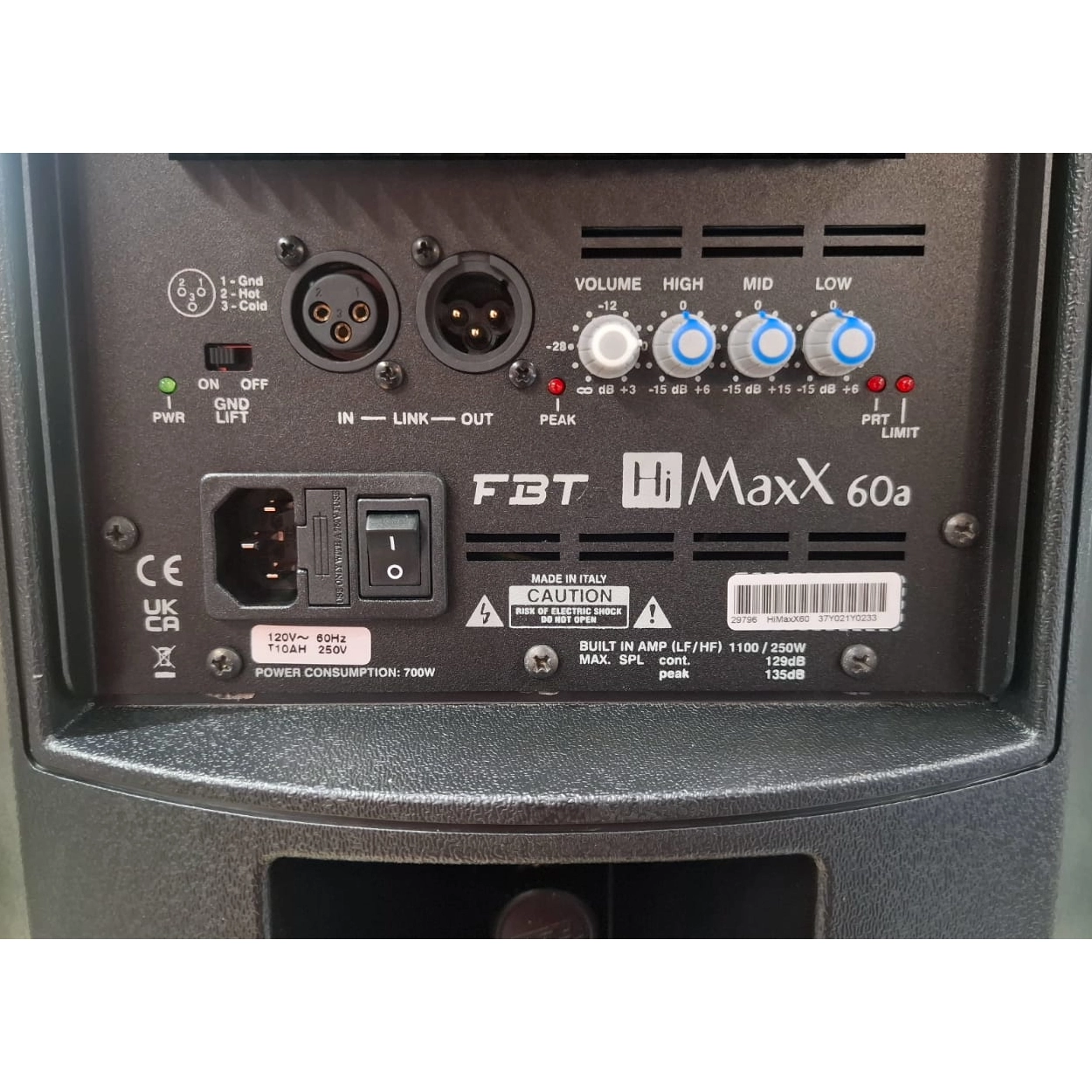 HI MAXX 60A Cabina Activa BI-Amplificada 15" + 1" 1250W RMS 135 dB con DSP FBT - Imagen 2