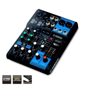MG06X Mixer 6 Canales 2 Mic /6 de línea (2 mono + 2 estéreo); 1 Bus Estéreo y Efectos Yamaha.