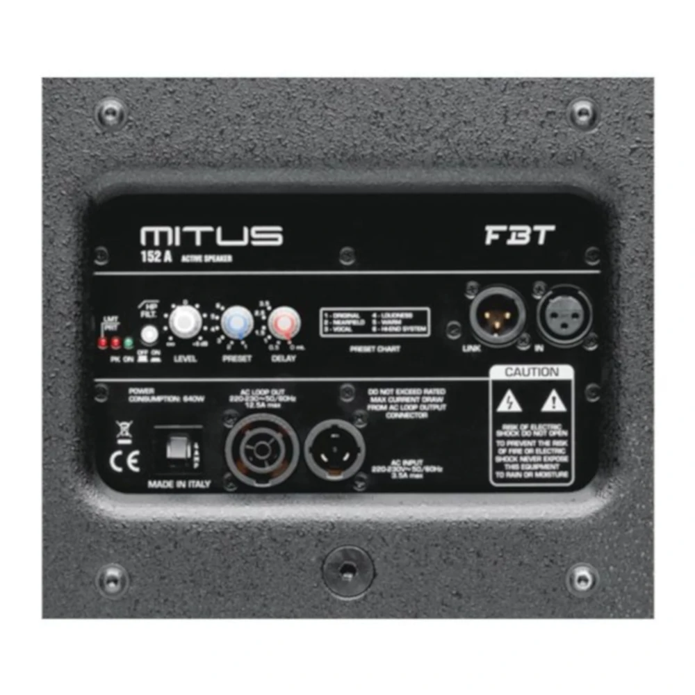 MITUS 152A Cabina Activa 15" - 1350W RMS - SPL 129/136 dB - Madera Contrachapada - DSP - FBT. - Imagen 2