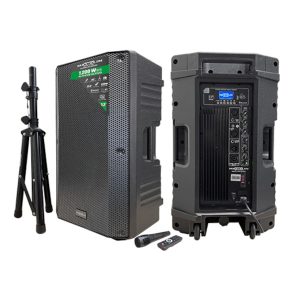 MX12Z Cabina Activa 12" USB - SD - Bluetooth - FM - (150W RMS - 1200W PMPO) - SPL 125dB - Base y Micrófono - Maxlin.