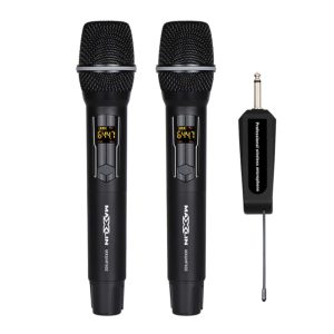 MXUHF502 Micrófonos Dobles Inalámbricos Dinámicos de Mano UHF, 48 Frecuencias, 60, Mts Maxlin.
