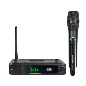 MXUHF601 Micrófono Inalámbrico Dinámico de Mano UHF, 30 Frecuencias, 50, Mts - Incluye Maleta - Maxlin.