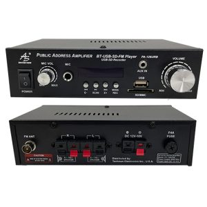 PA-126URB Amplificador Stereo 60W Max; Reproductor BT-FM USB/SD; Grabación DC12V, con Montaje Rack American Sound.