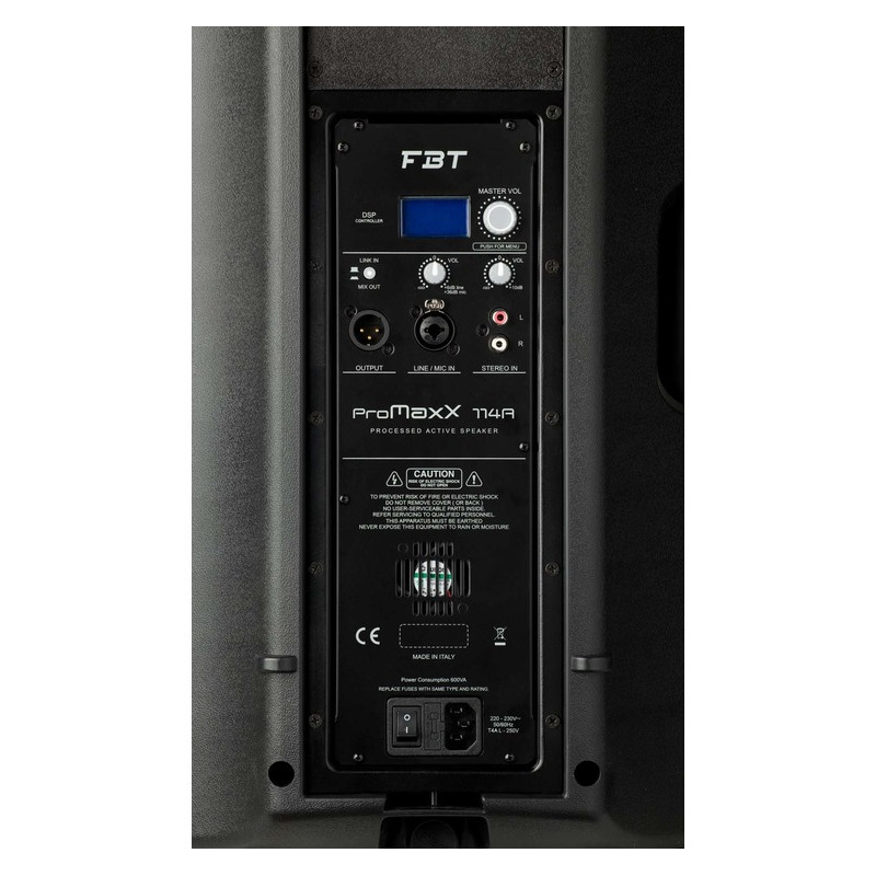 PROMAXX 112A Cabina Activa 12" 900W SPL 126/133 dB con DSP Display FBT. - Imagen 2