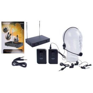 TS-6310PP Micrófono inalámbrico VHF Dual con Diadema + 2 Solapas Takstar