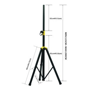 TYS-13Y Base de tripode Metalica Amarilla para Cabina Alta Caldiad (115-200 Cms) ProPhonic.