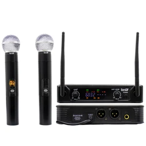 UHF-1222M Micrófono Inalámbrico Doble Mano UHF - Frecuencia Fija - ProDj.