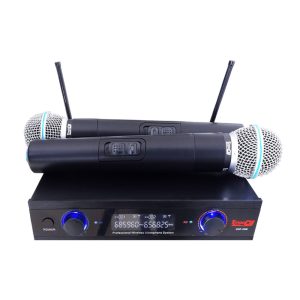 UHF-32M Micrófono Inalámbrico UHF Doble Mano Frecuencia Fija ProDj.