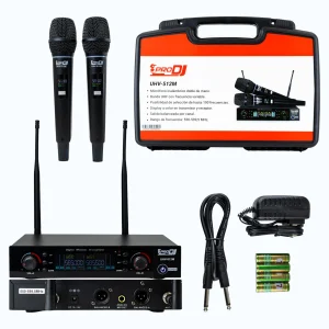 UHV-512M Micrófono Inalámbrico Doble Mano UHF - Multifrecuencia - ProDj.