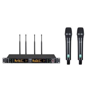 UHV-822M J/Micrófonos Inalambricos Doble Mano UHF - Frecuencia Variable - ProDj.
