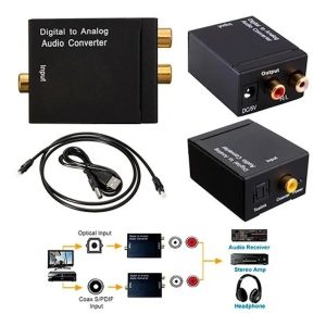 CC201 Convertidor Digital Optico a RCA analogo + Cable optico