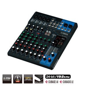 MG10XU Mixer Análogo 10 Canales 4 Mic /10 de línea (4 mono + 3 estéreo); 1 bus estéreo; 1 envío AUX (incluyendo envío para efectos) Yamaha.