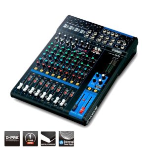 MG12 Mixer Analogo 12 Canales 6 Mic /12 de línea (4 mono + 4 estéreo); 2 buses de grupo + 1 bus estéreo; 2 envíos AUX Yamaha.