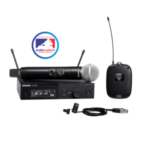 SLXD124/85 Sistema inalámbrico con transmisor de mano SLXD2 / 58, transmisor bodypack SLXD1 y micrófono lavalier WL185 Shure