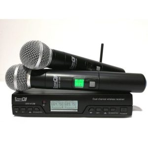 UHV-412M Micrófonos Dobles UHF Inalámbricos de Mano Frecuencia Variable ProDj.